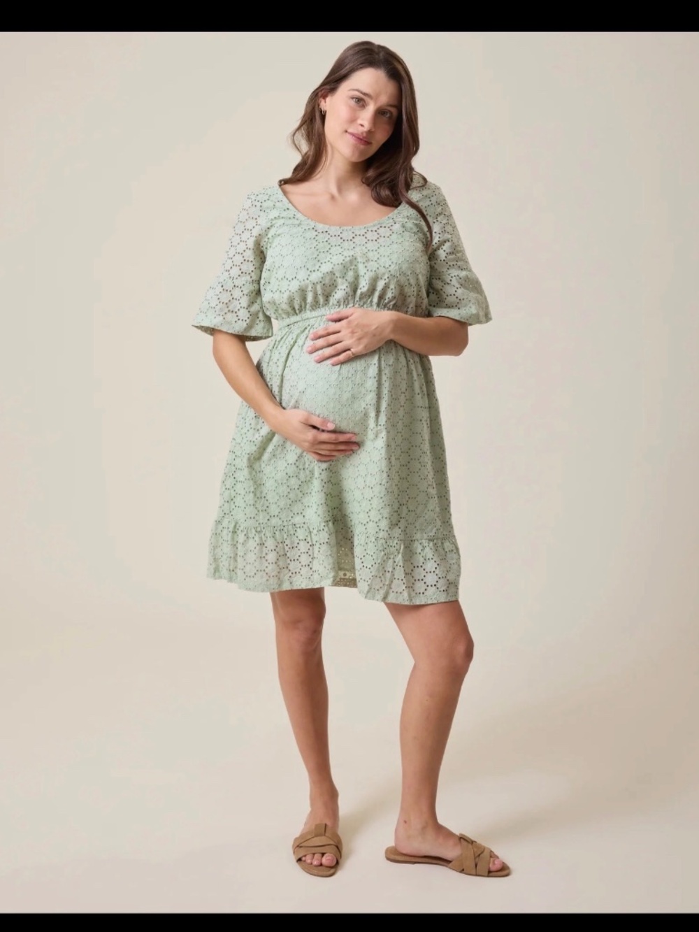 Women new maternity nursing dress teal color o